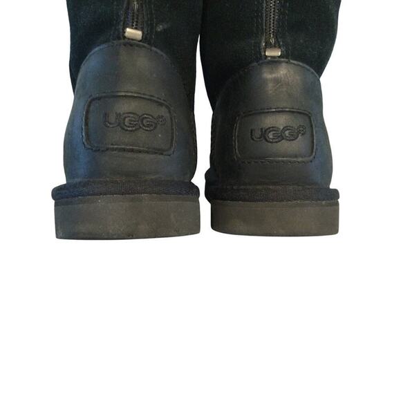 UGG Girls Jesslyn Tall Boots Sz US 3 EU 33 Kids Black Preppy Y2K Suede Shearling - Picture 11 of 14